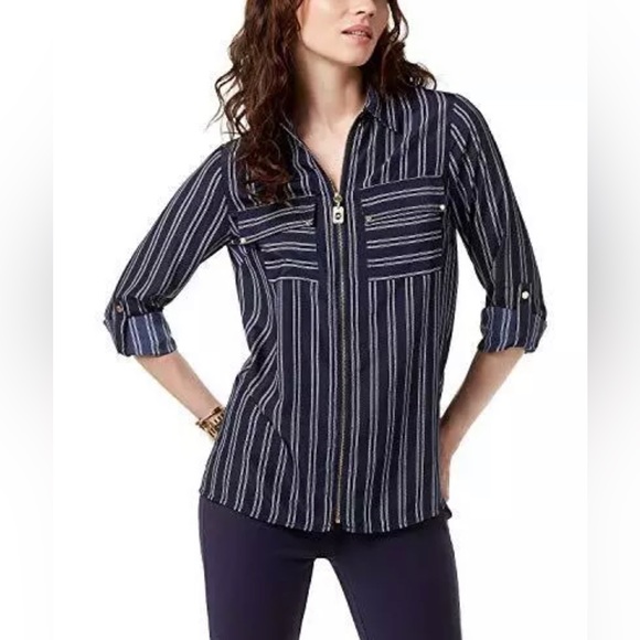 MICHAEL Michael Kors Tops - MICHAEL Michael Kors Size Small Zippered Long Sleeve Blouse